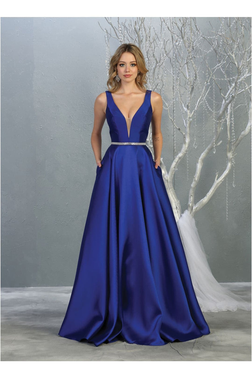 VESTIDO LARGO ANTONELLA AZUL REY
