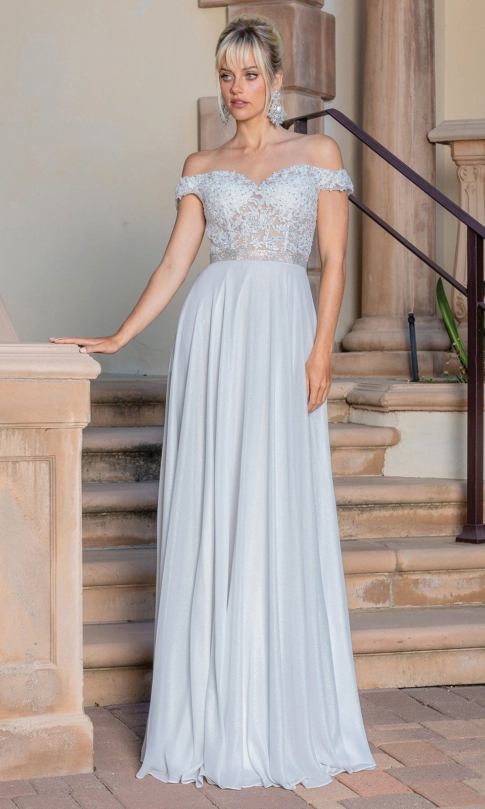 VESTIDO LARGO L0214 BLANCO