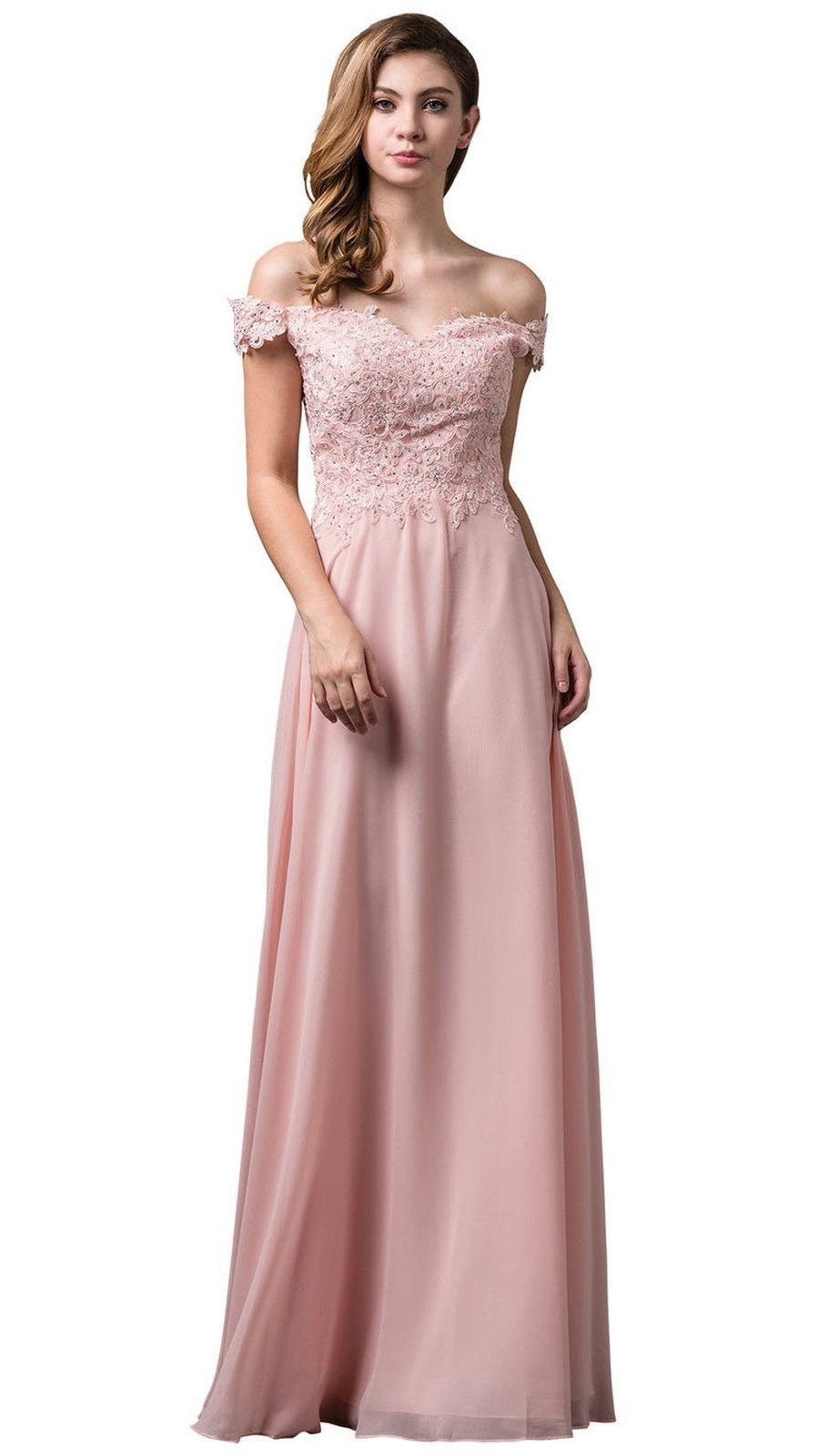 VESTIDO LARGO L2492 ROSADO