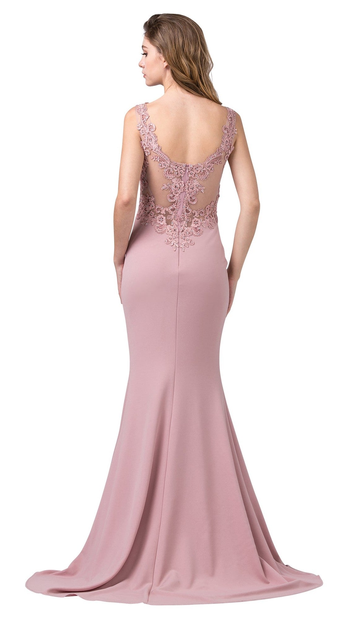 VESTIDO LARGO L2623 ROSADO