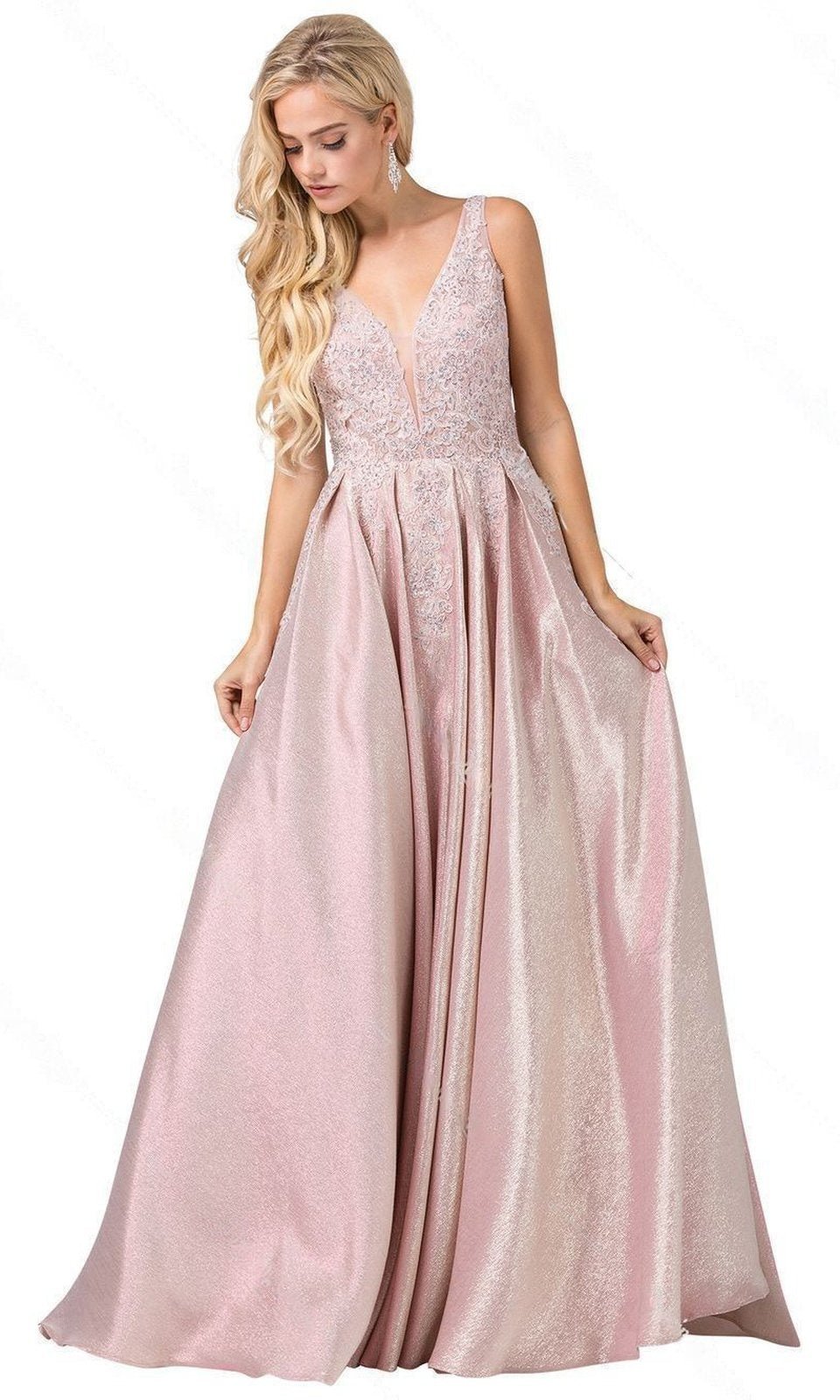 VESTIDO LARGO L2747 ROSADO