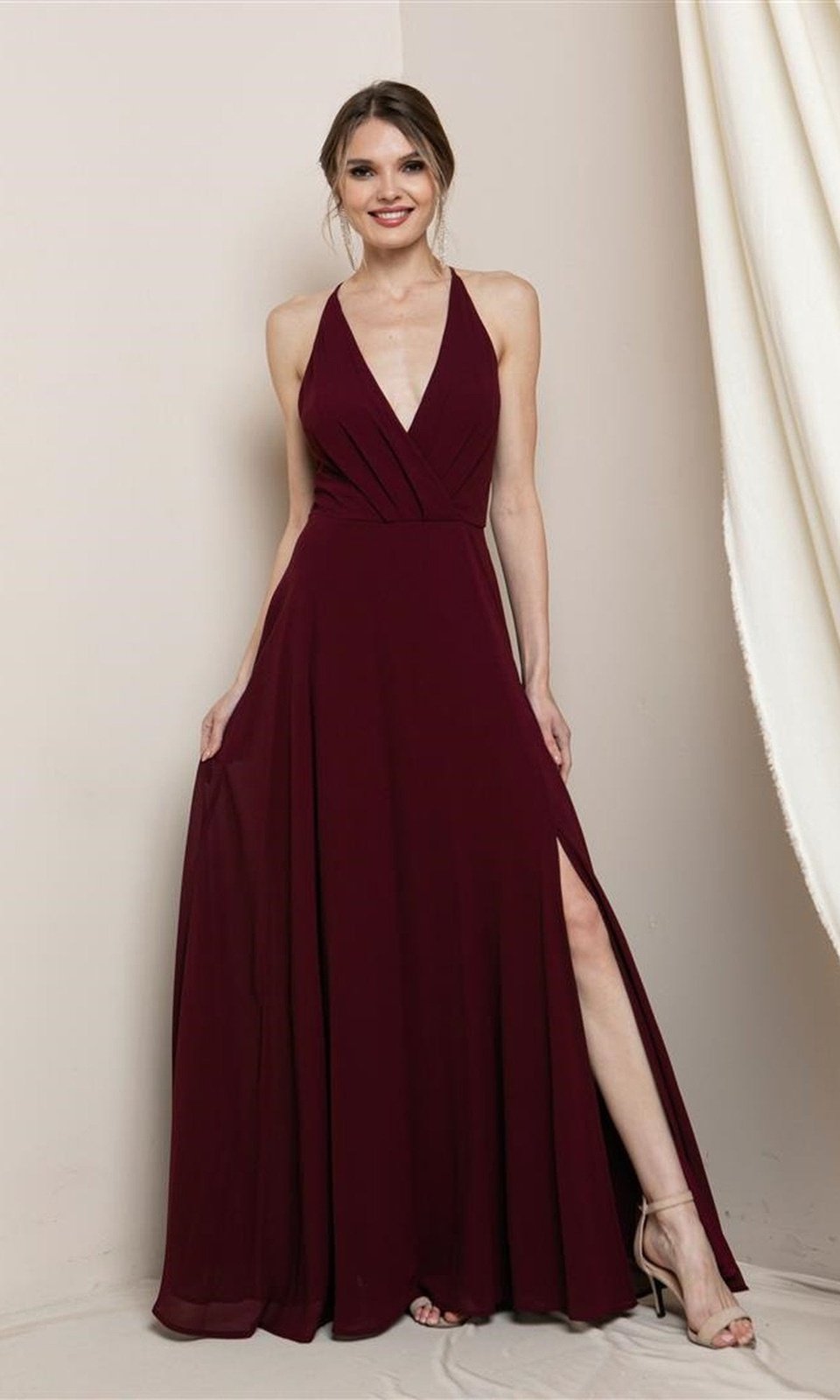 VESTIDO LARGO L19495 BURDEO