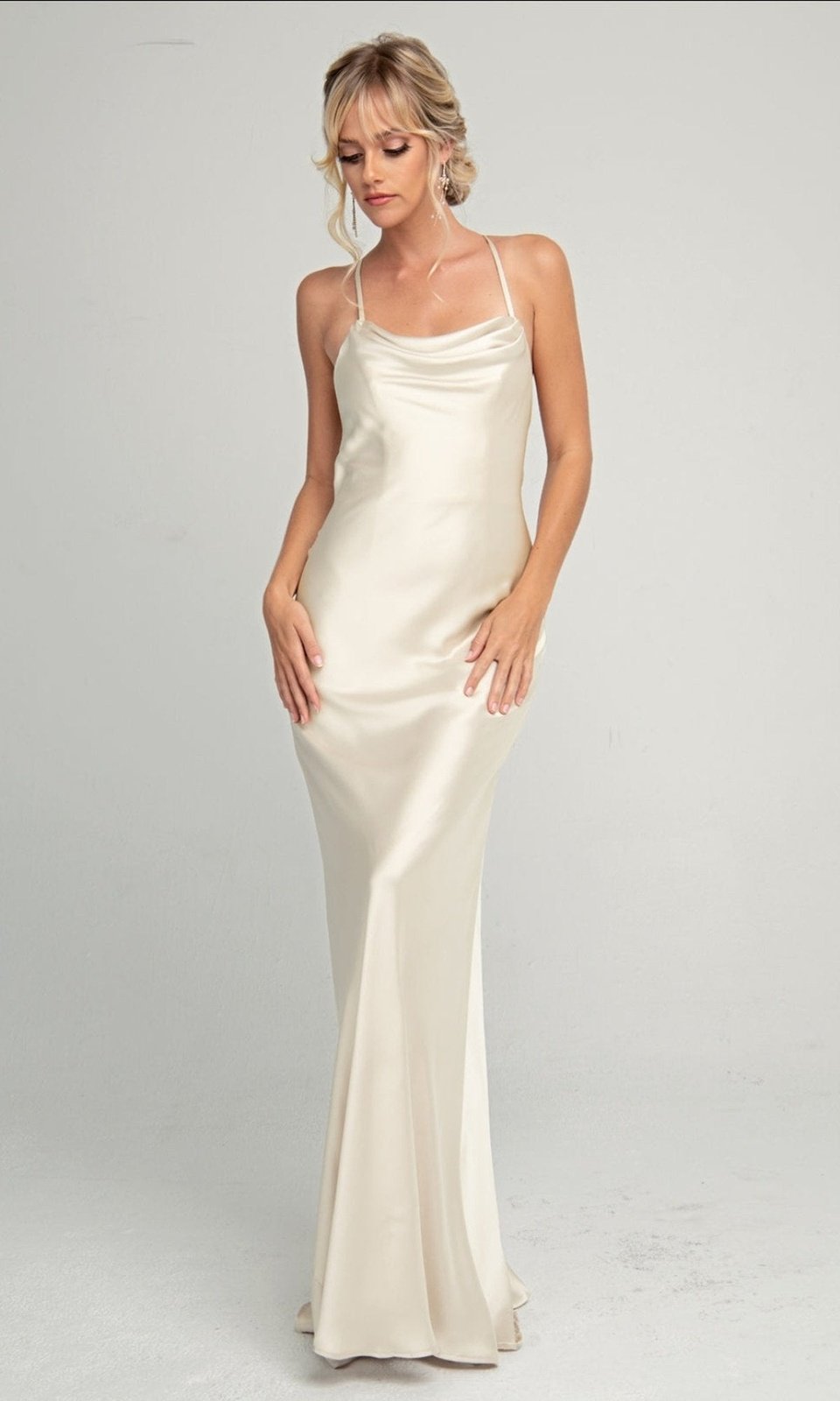 VESTIDO LARGO L6111 CHAMPAGNE