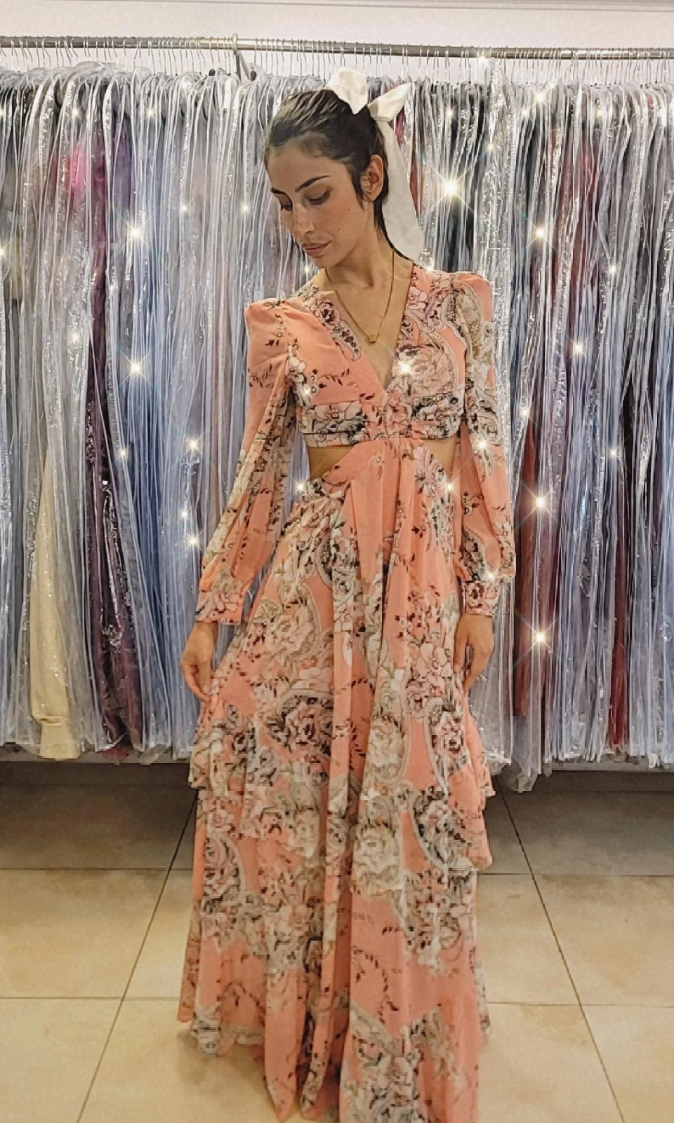 VESTIDO FLORAL LARGO L2452