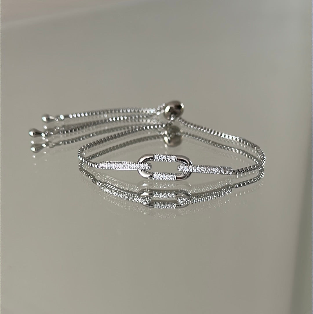PULSERA AJUSTABLE SAFETY PLATEADA