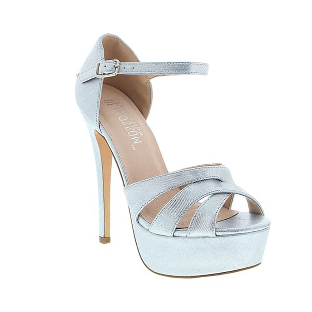 ZAPATOS TACO ALTO FLORA-25 PLATEADO