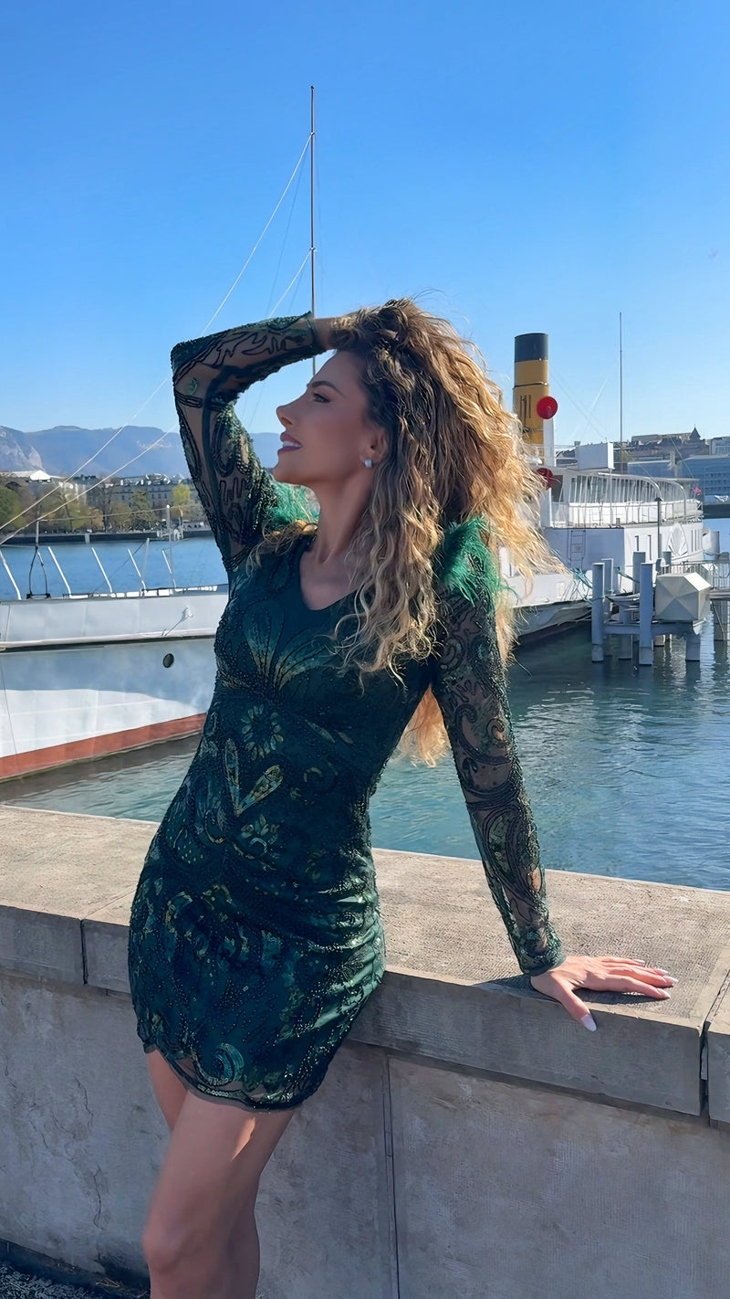 VESTIDO CORTO C2068 VERDE