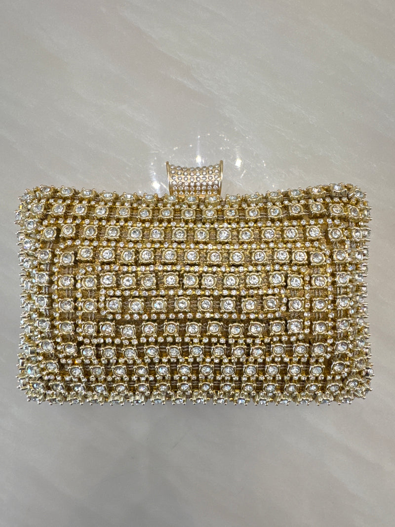 CARTERA DE FIESTA DORADA M008