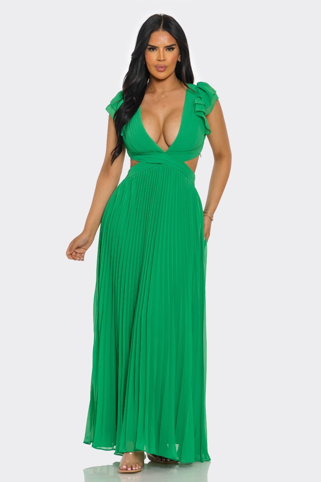 VESTIDO LARGO ISABEAU VERDE