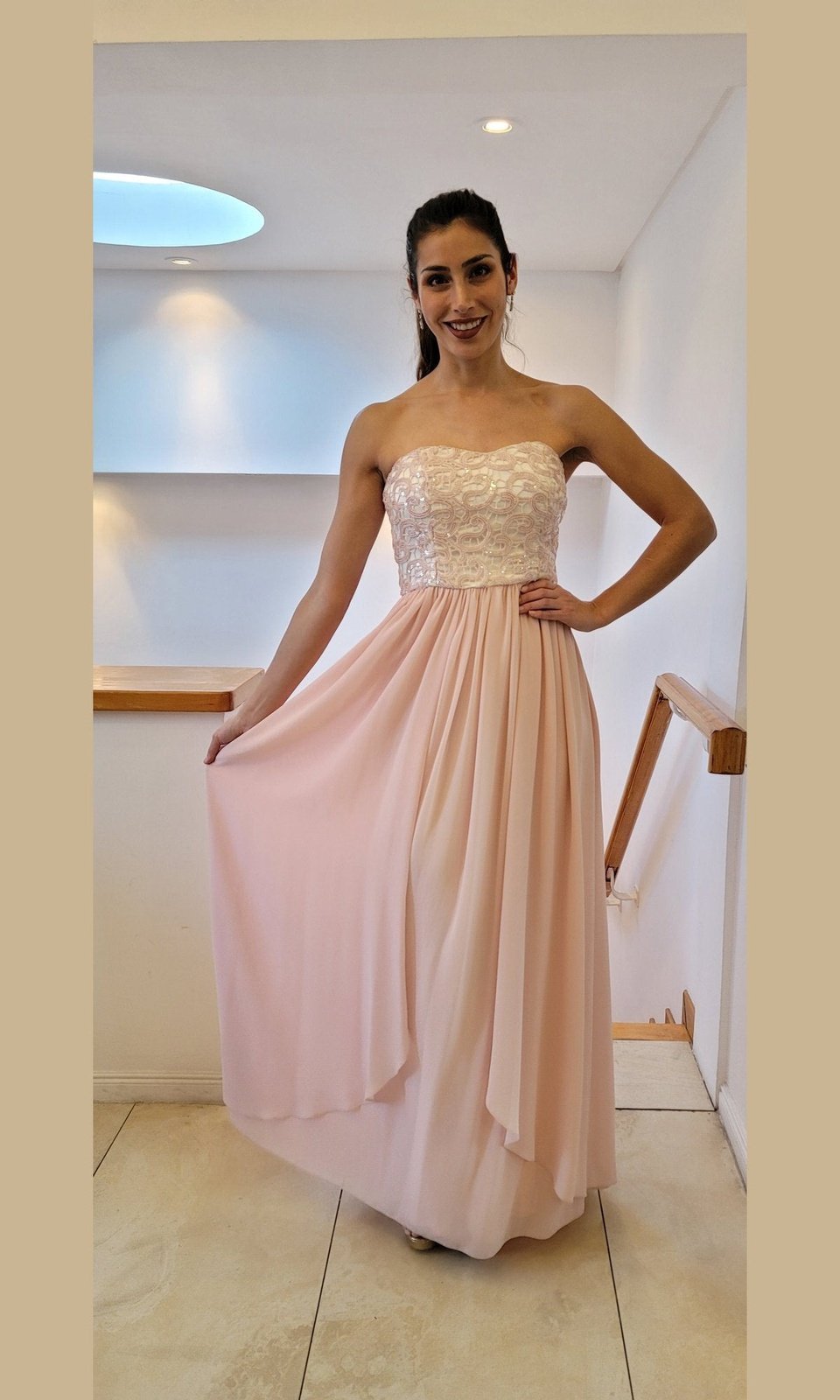 VESTIDO LARGO L6999 ROSADO