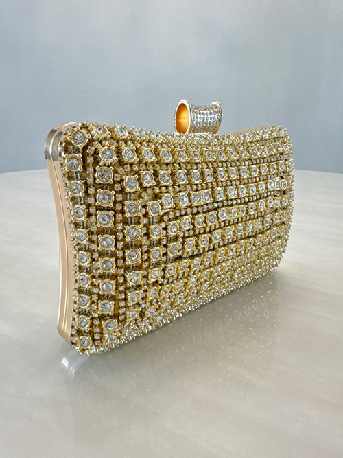 CARTERA DE FIESTA DORADA M008