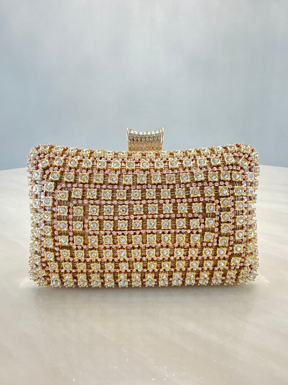 CARTERA DE FIESTA ROSE GOLD M008