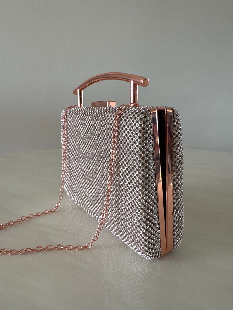 CARTERA DE FIESTA ROSE GOLD IS447