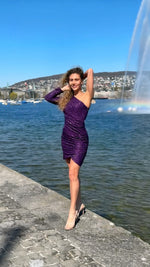 VESTIDO CORTO C8606 MORADO