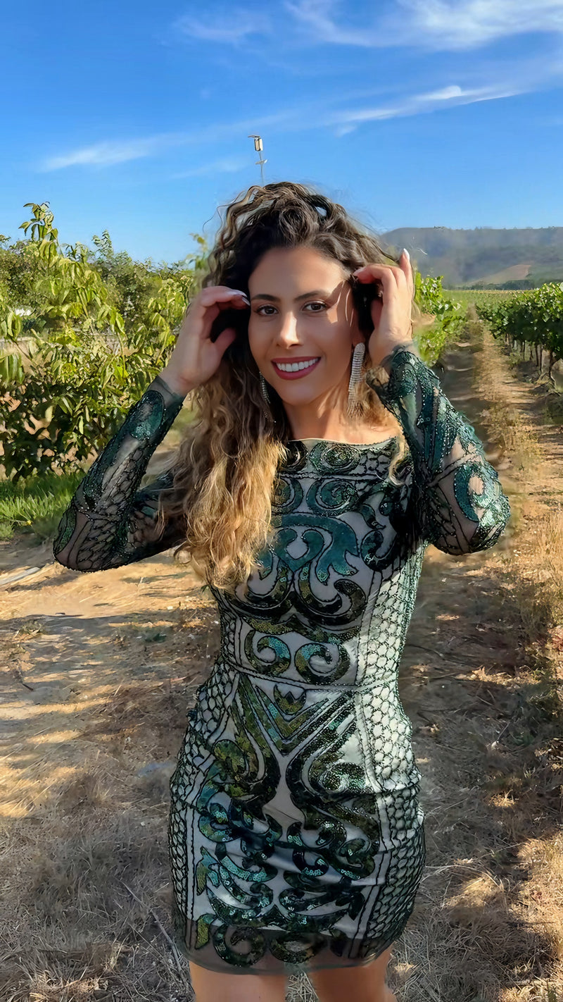 VESTIDO CORTO C2066 VERDE