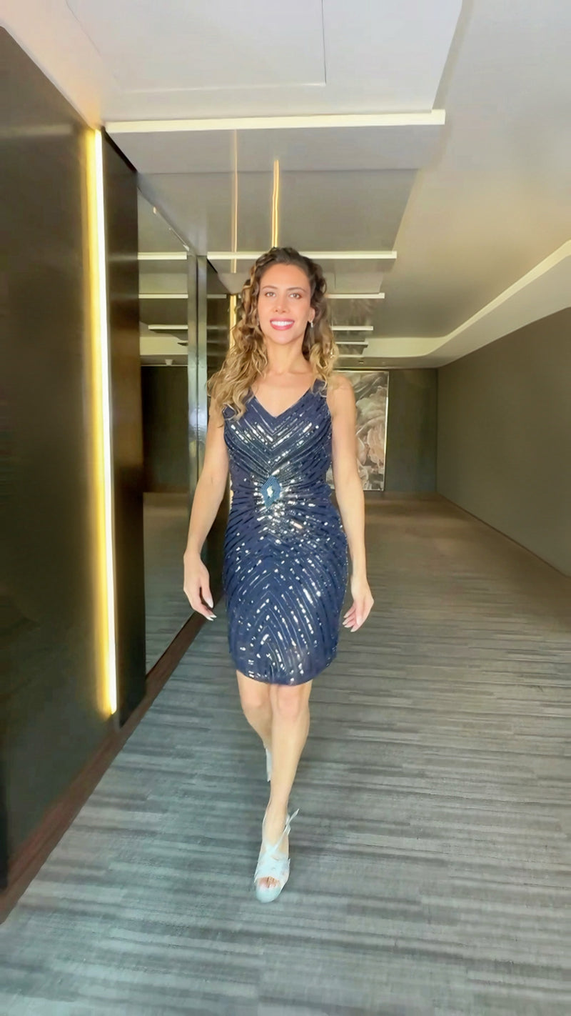 VESTIDO CORTO CAZ2 AZUL