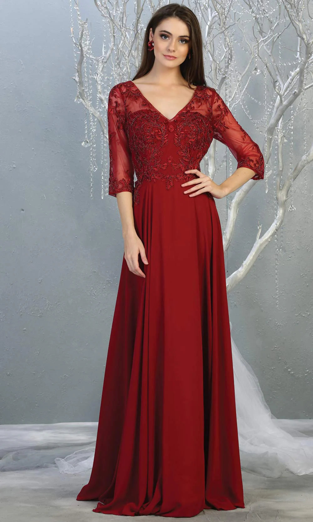 VESTIDO LARGO SERENISSIMA BURDEO