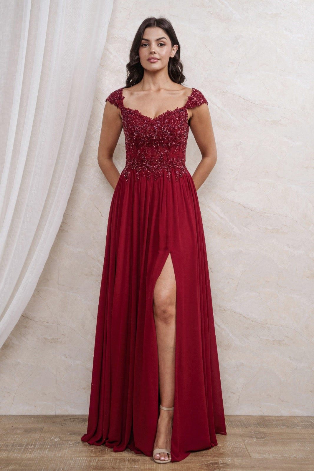 VESTIDO LARGO JOLIE BURDEO