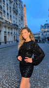 VESTIDO CORTO C1255 NEGRO