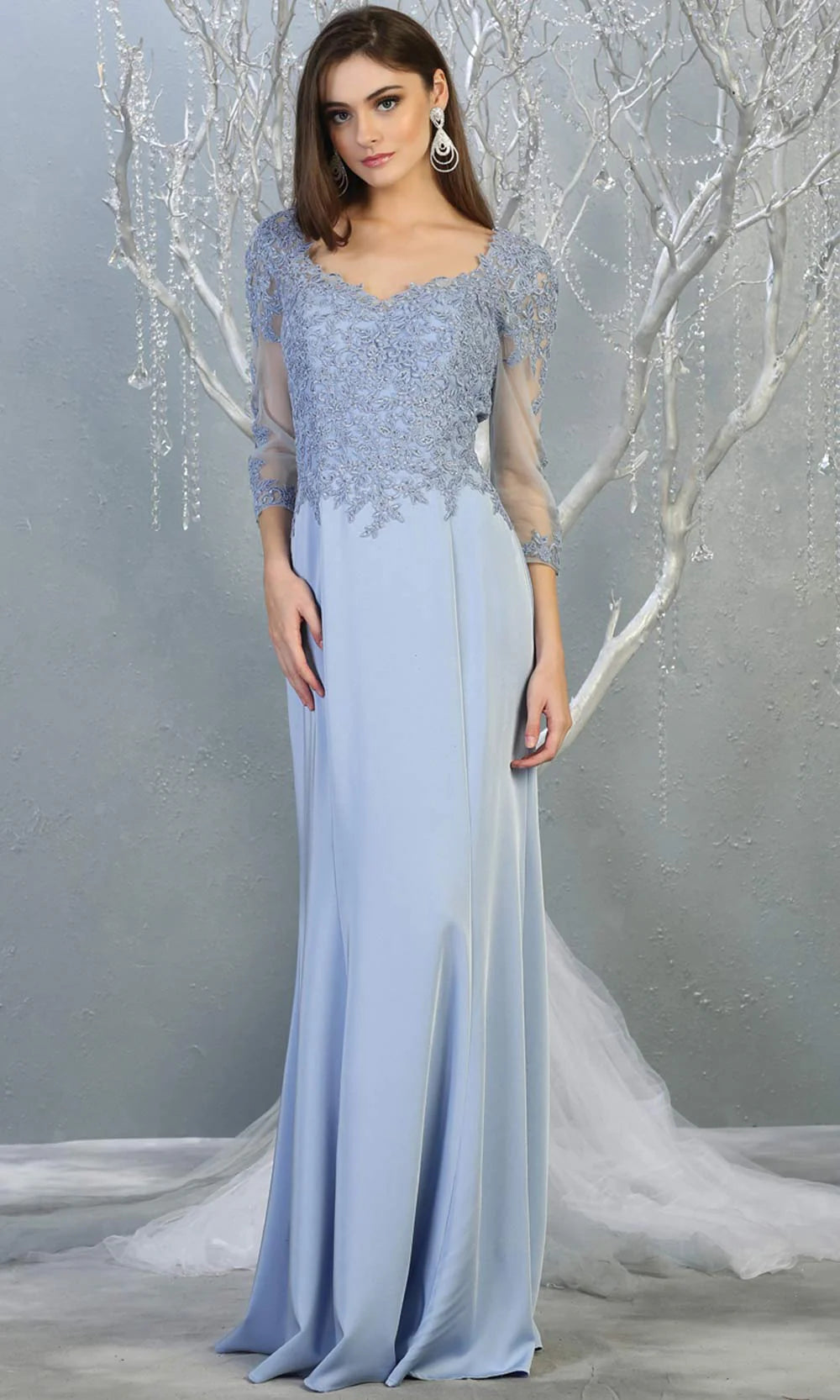 VESTIDO LARGO ALESSIA CELESTE