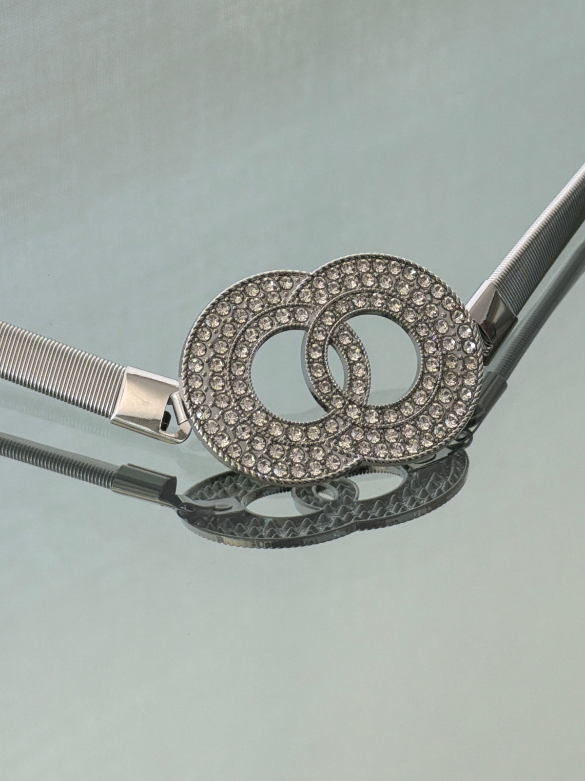 CINTURON ELASTICADO PLATEADO SPARKLE