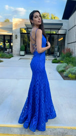 VESTIDO DE FIESTA LARGO L2479 AZUL REY