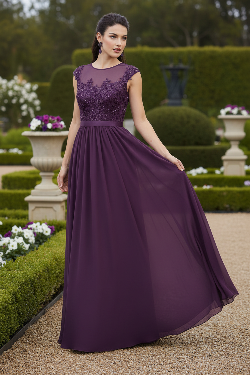 VESTIDO LARGO GRAZIA MORADO
