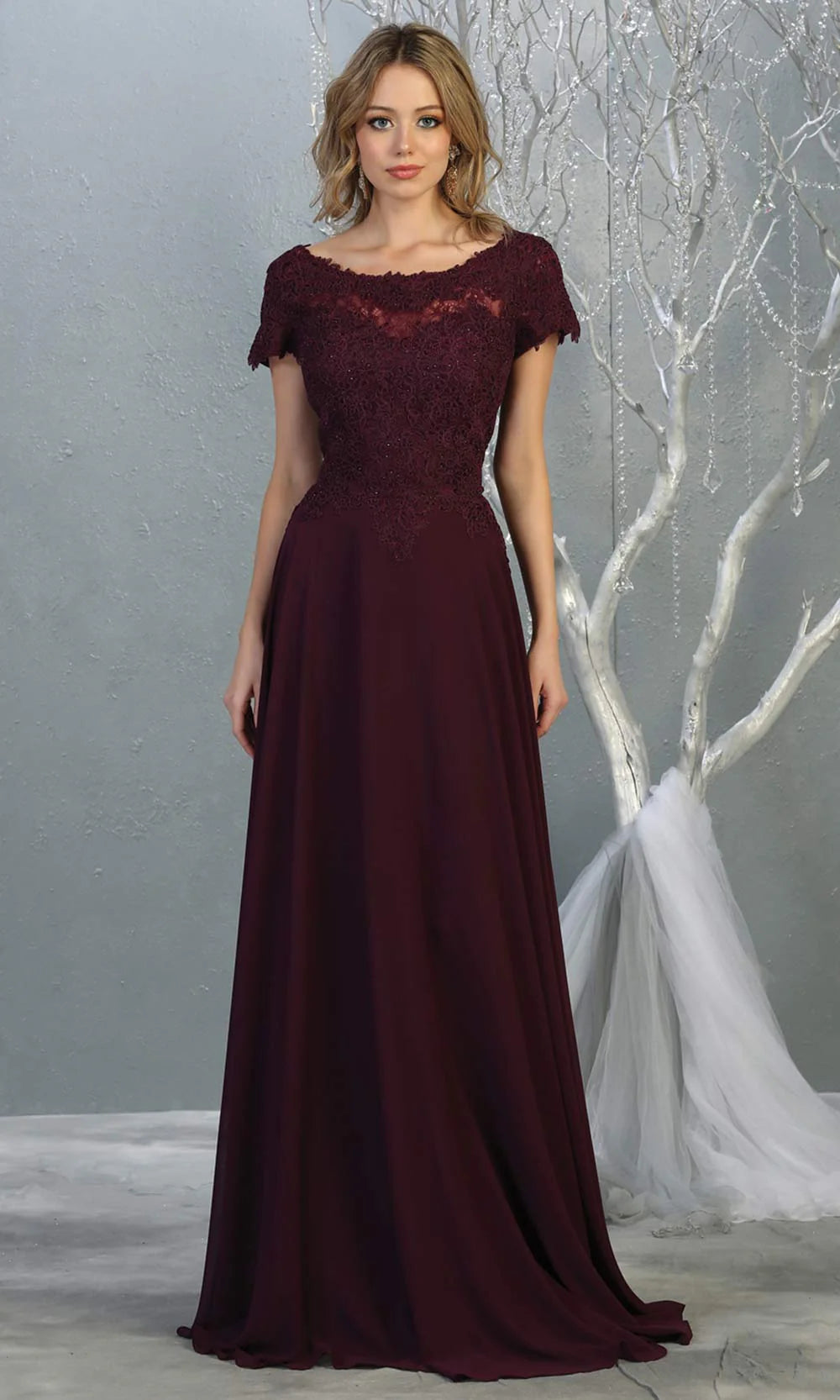 VESTIDO LARGO BEATRICE BERENJENA