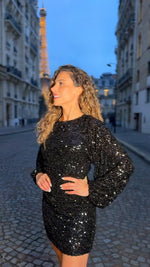 VESTIDO CORTO C1255 NEGRO