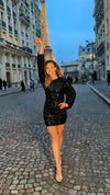 VESTIDO CORTO C1255 NEGRO
