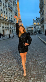 VESTIDO CORTO C1255 NEGRO