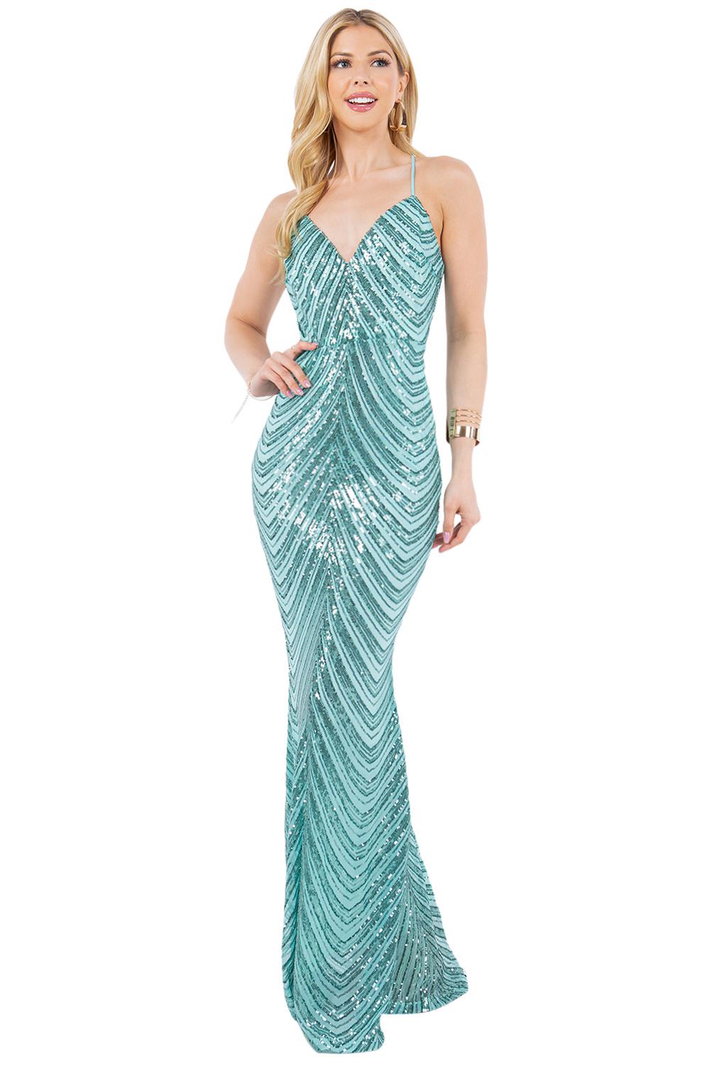 VESTIDO LARGO ISADORA VERDE AGUA