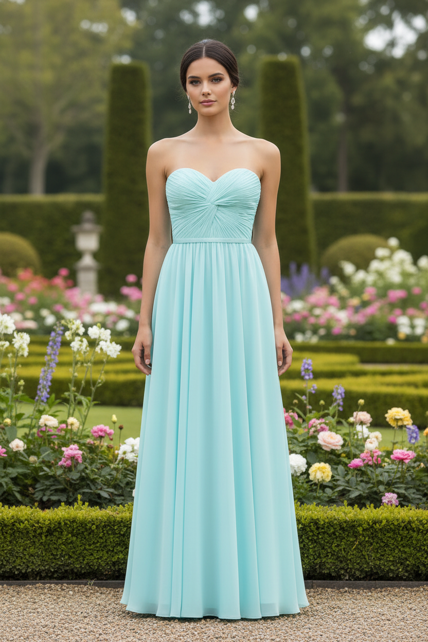 VESTIDO LARGO AURA TURQUESA