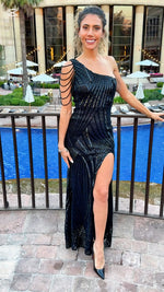 VESTIDO DE FIESTA L512202 NEGRO