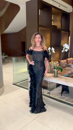 VESTIDO DE FIESTA L23513 NEGRO