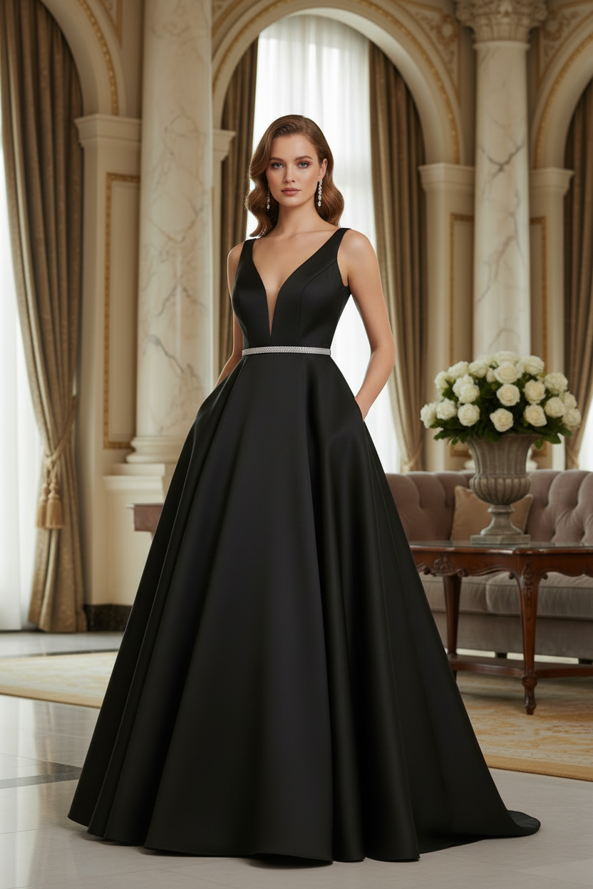 VESTIDO LARGO ANTONELLA NEGRO