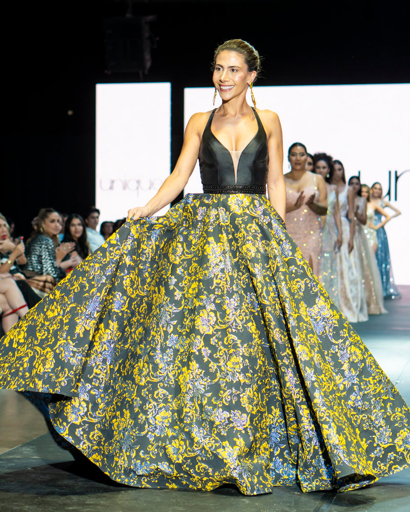 VESTIDO LARGO L2273 AMARILLO