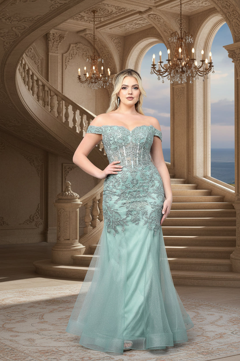 VESTIDO LARGO LEONORA VERDE SALVIA