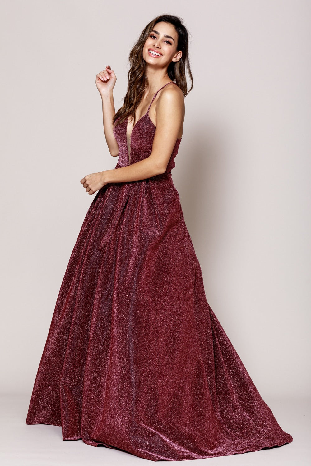 VESTIDO LARGO QUEEN ROSADO OSCURO