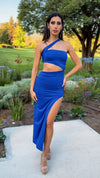 VESTIDO DE FIESTA L858069 AZUL REY
