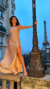 VESTIDO DE FIESTA LARGO L8031P ROSE GOLD