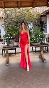 VESTIDO DE FIESTA LARGO L527006 ROJO
