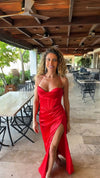 VESTIDO DE FIESTA LARGO L527006 ROJO