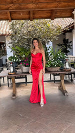 VESTIDO DE FIESTA LARGO L527006 ROJO