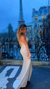 VESTIDO DE FIESTA LARGO L98302 CHAMPAGNE