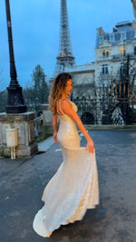 VESTIDO DE FIESTA LARGO L98302 CHAMPAGNE
