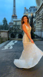 VESTIDO DE FIESTA LARGO L98302 CHAMPAGNE