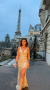 VESTIDO DE FIESTA LARGO L98302 CHAMPAGNE