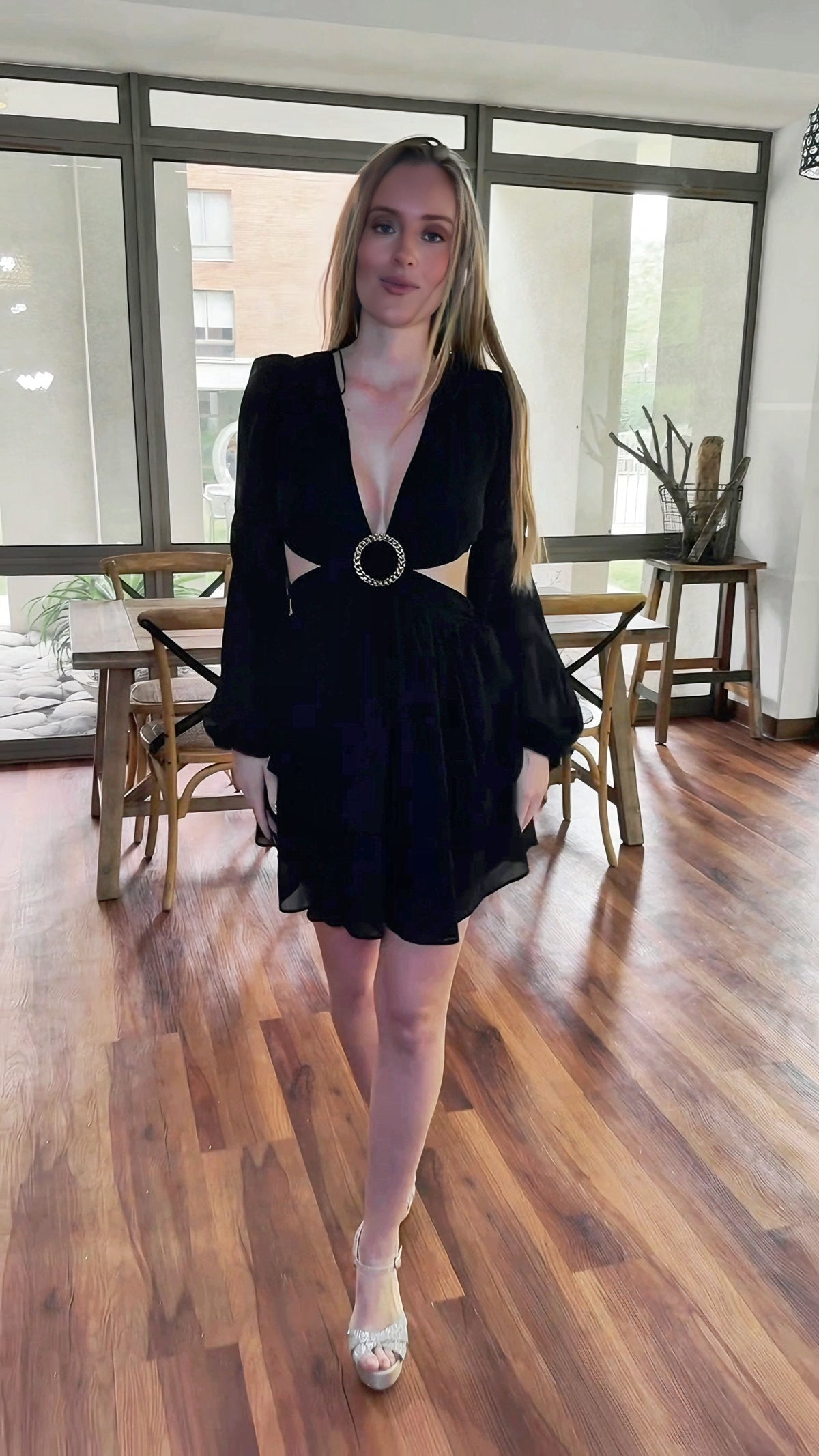 VESTIDO CORTO C8195 NEGRO