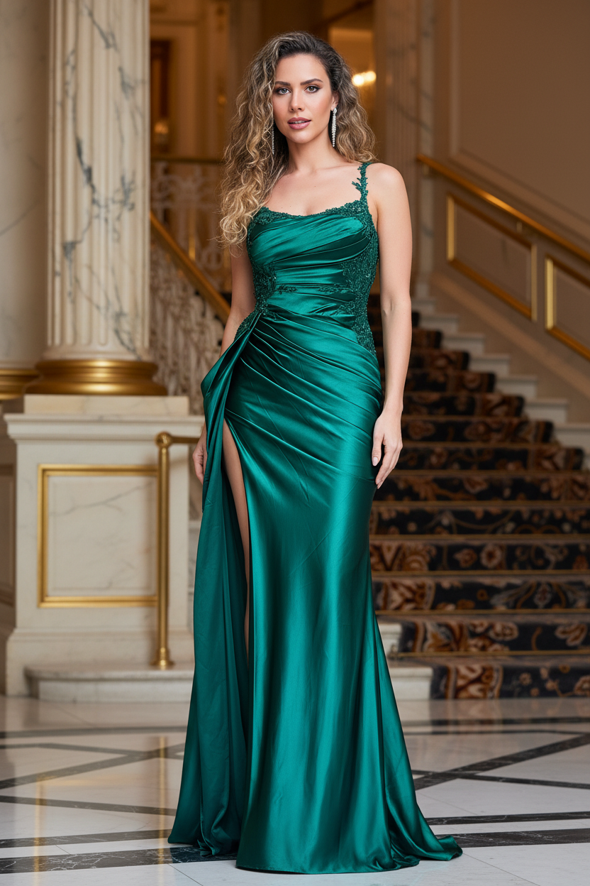 VESTIDO LARGO FIORELLA VERDE ESMERALDA